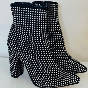 Studded Chunky Heel Ankle Boots